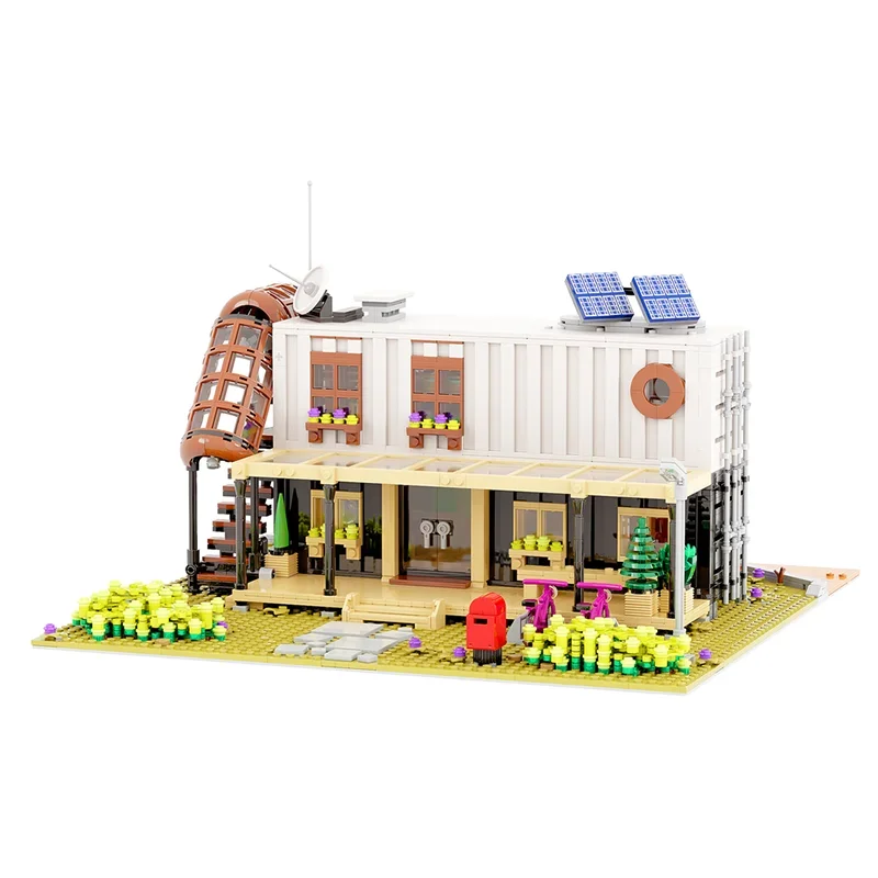 Street View Model Moc Building Blocks  Container House II Model Technology Brick DIY Assembly Construction Toy Holiday Gifts