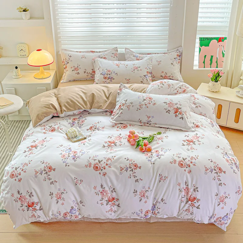 Süßes lila Liebesherz-Bettwäsche-Set für Mädchen, Erwachsene und Kinder, Bettbezug und Bettlaken-Set, Kissenbezüge, weich, volle Größe, 3/4-teilig – Detail 7
