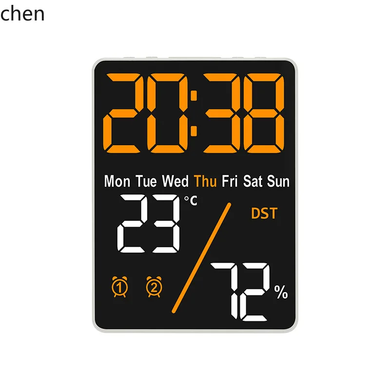 Zml new digital alarm clock - large screen,  multifunctional electronic clock with simple setup, temperature & humidity display