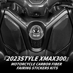 Adesivi in fibra di carbonio carenatura adesivi kit di YAMAHA XMAX 300 2023 anni accessori moto ultimo modello decalcomanie di protezione