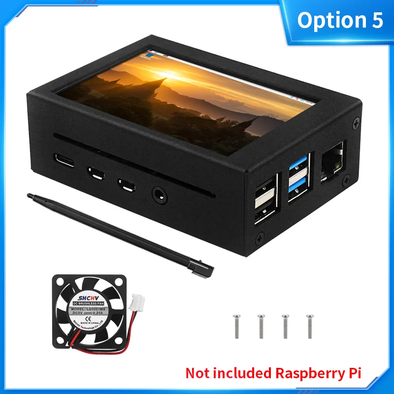 Raspberry Pi 3,5 zoll Touch Screen 450*320 LCD Resistive Bildschirm für Raspberry Pi 4B 3B + 3B Zewo 2W Optional Fan RPi 4B Fall