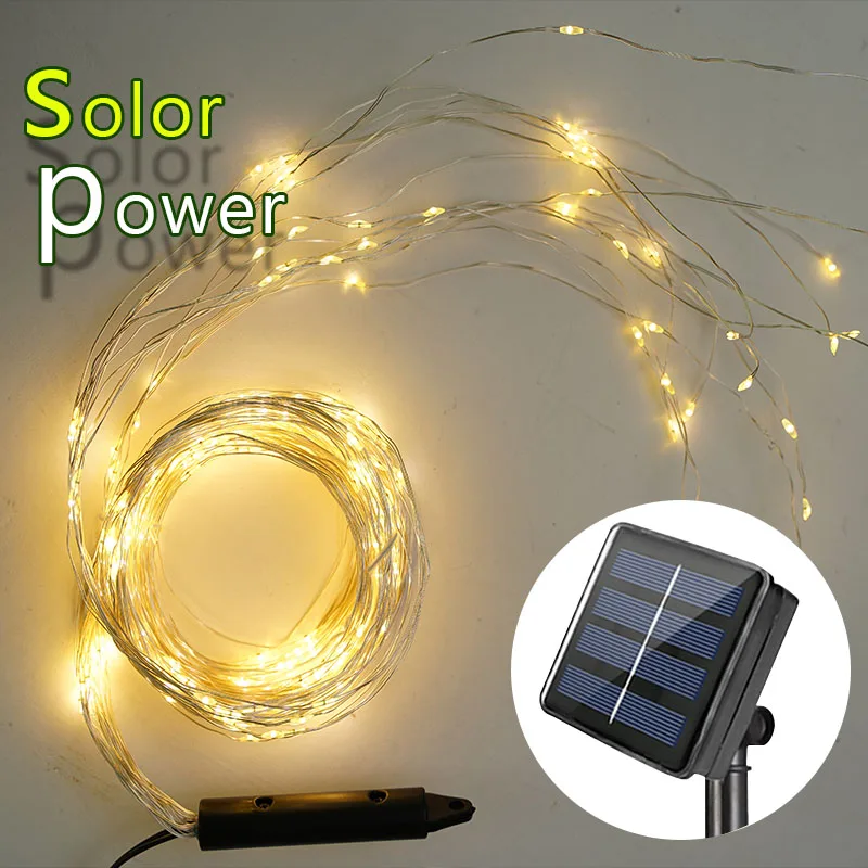 

Solar Branch String Light 600LED Fairy Lights Christmas Outdoor Waterfall Lights Garland For Party Wedding Home Patio Decoration