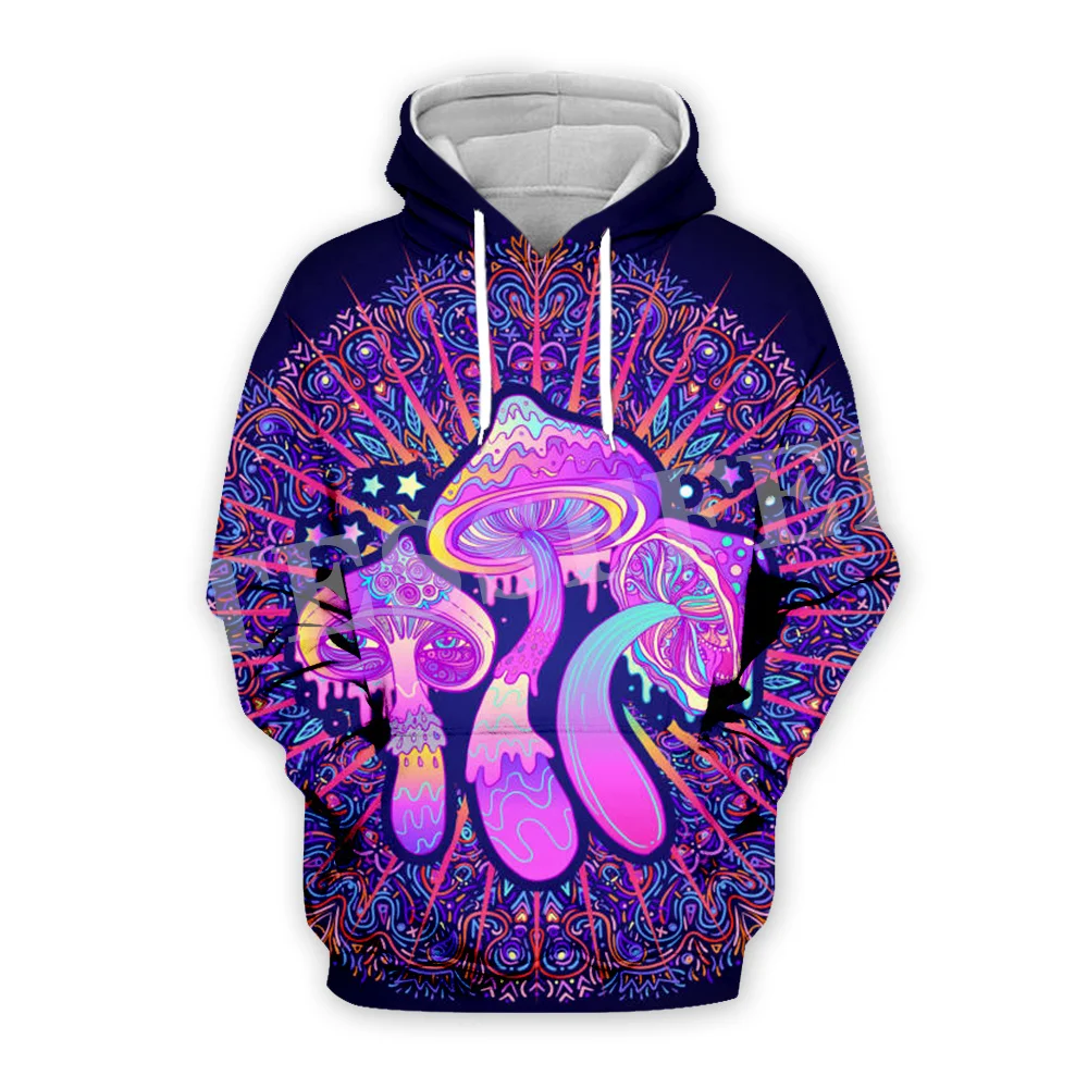 Jamur Tanaman Hutan Jamur Trippy Abstrak Psychedelic Hippie Tracksuit Harajuku Pullover Streetwear Kasual Jaket Hoodies 13