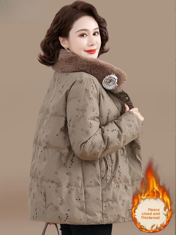 

Утепленная зимняя куртка из флиса для женщин, модное хлопковое пальто с подкладкой, верхняя одежда для среднего и старшего возраста, кардиган с воротником-стойкой