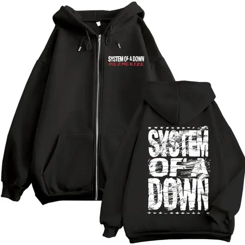 System of A Down Mezmerize Merch Sudadera con capucha con cremallera Música alternativa de metal Sudaderas con cremallera Rock Hip Hop Vintage Jerséis Unisex