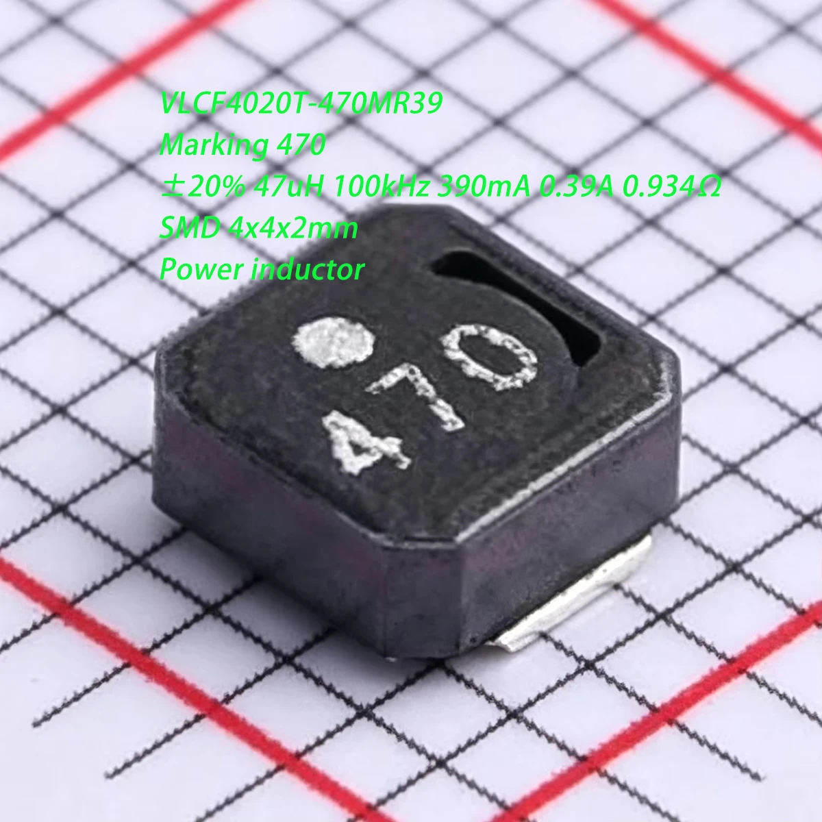 10PCS VLCF4020T-470MR39 Marking 470 SMD4x4x2mm SMT ±20% 47uH 100kHz 390mA 0.39A 47µH 934mΩ 0.934 ohm NEW Original Power inductor