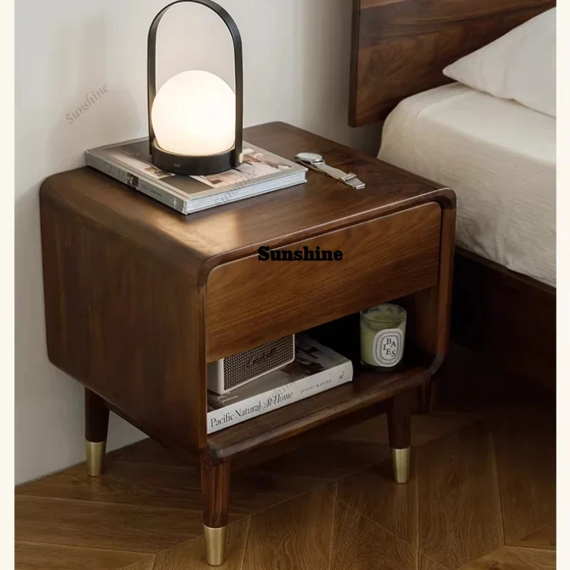 

Прикроватная тумбочка из североамериканского черного ореха, шкаф для хранения вещей в скандинавском минималистичном стиле FT