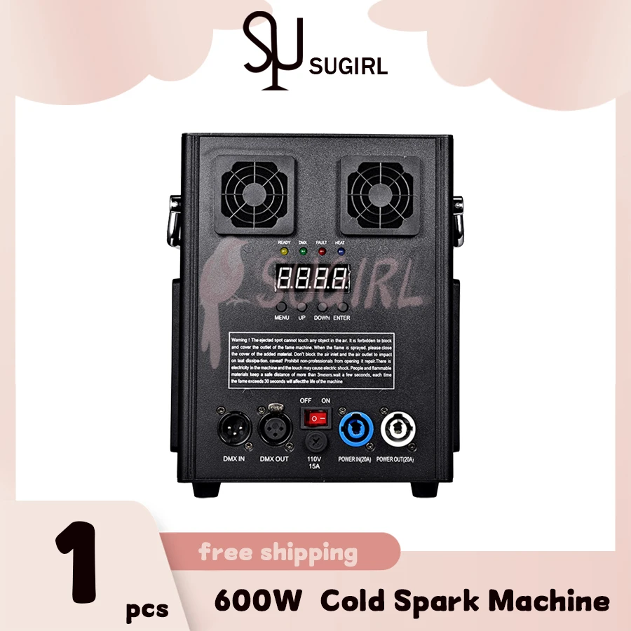 0 Tax 1Pcs 600W Cold Spark Machine DMX Cold Fireworks Fountain Stage Spark Machine For club Show smellless safety Wedding