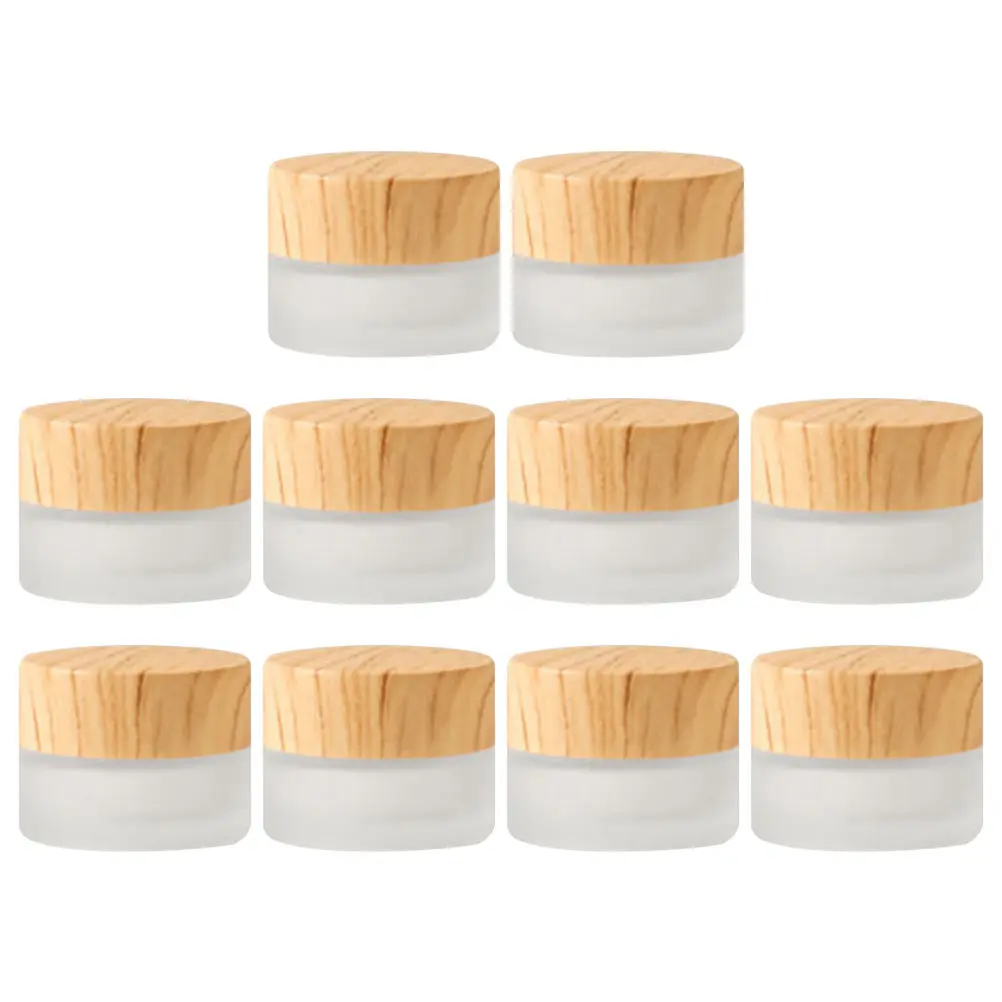 

10pcs Empty Glass Jars for Cream Face Traveling PP Containers Lightweight Portable Makeup Samples Lotions Shampoo Storage