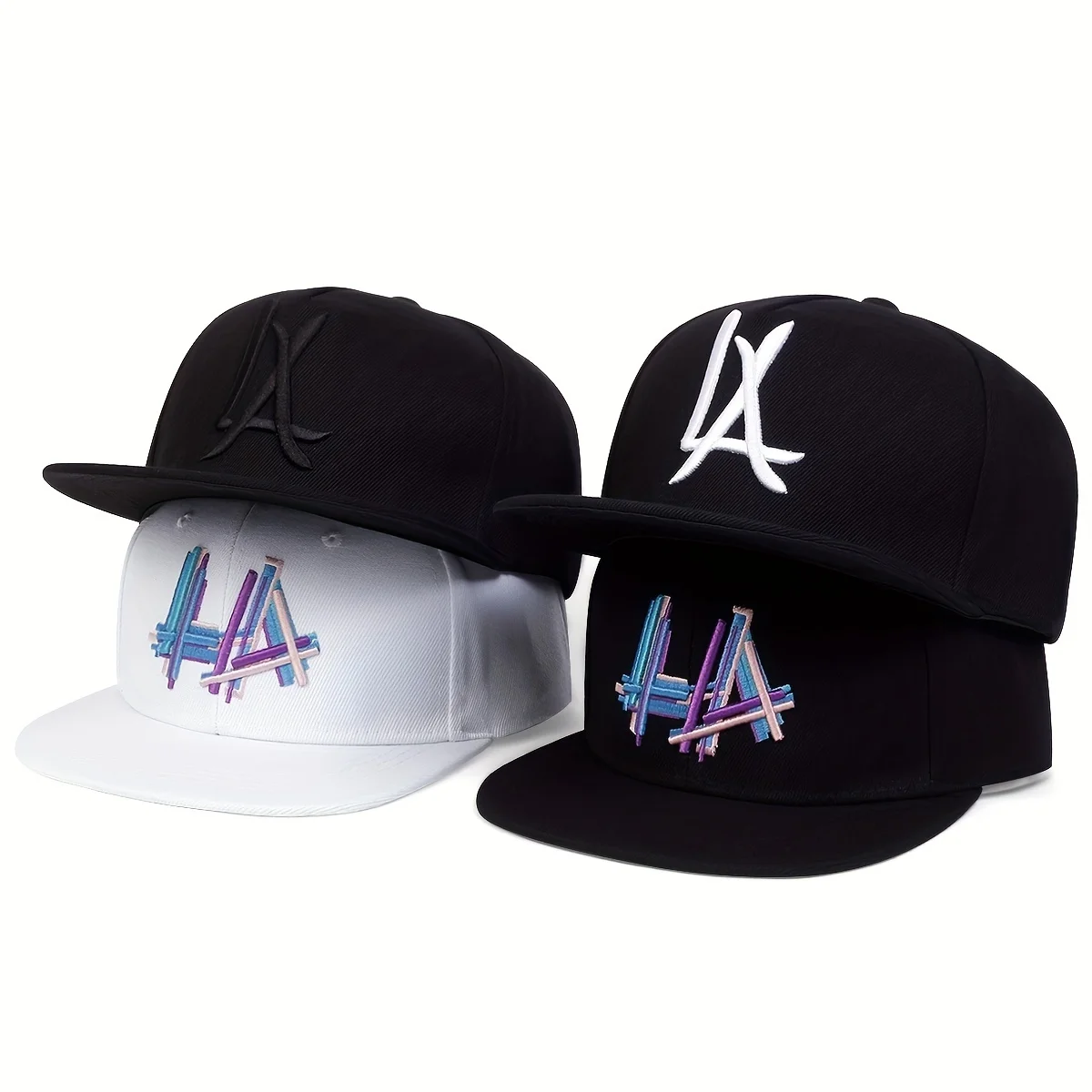 1piece Unisex Personality LA Letter Embroidery Hip-hop Hats Outdoor Adjustable Casual Baseball Caps Sunscreen Hat