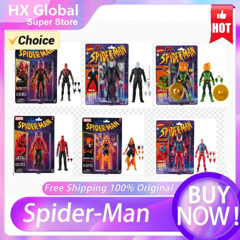 [Hot-Sale] ML Legends Spiderman 6 Inch Action Figure Hallows Eve Toys Statue Model Doll Ornament Collection Gift for Friend Kid