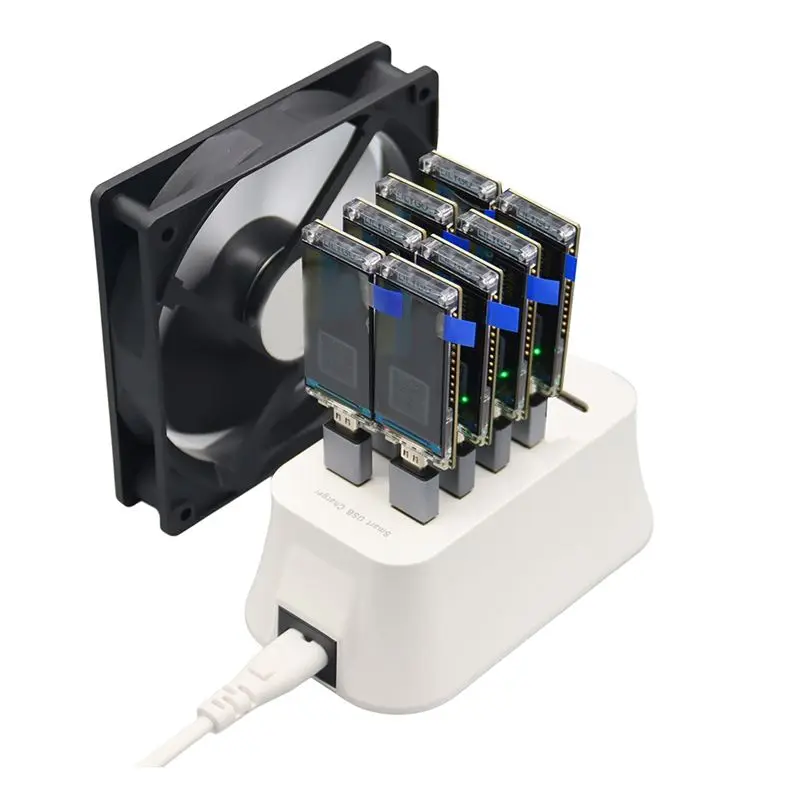

8PCS Nerdminer V2 Bitcoin Solo Miner 780Kh/S With T-DISPLAY-S3 And 8 Port USB Hub Efficient BTC Mining Station EU PLUG