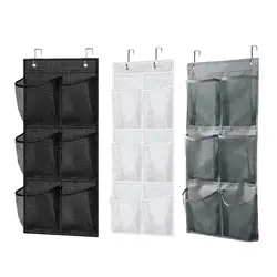 6 Grids Wall-mounted Sundries Organiser non-woven Fabric Closet Storage Mesh Bag Pocket Clear Hanging Over The Door Cloth Box