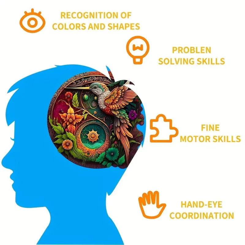 성인을 위한 새 나무 퍼즐, 독특하게 불규칙한 동물 모양의 나무 직소 퍼즐 스트레스 해소 장난감, 최고의 크리스마스 선물