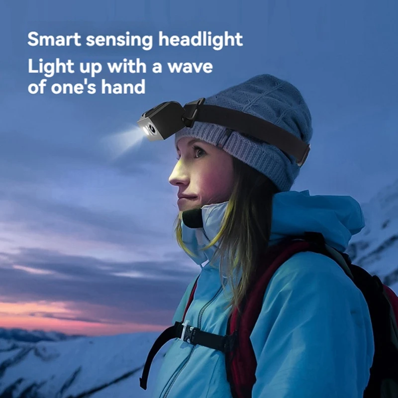 B34B-Head-Mounted Camera 1080P HD Mobile Rechargeable Headlight Sensor Light Recorder For Camping And Outdoor Sports