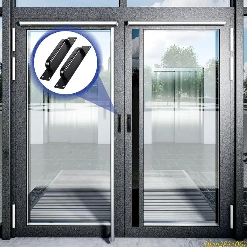 Elegant สีดำเลื่อนประตู 2 แพ็คอลูมิเนียมตู้ฮาร์ดแวร์ความยาว 7.9 นิ้วสำหรับตกแต่งบ้านส่วนใหญ่ 831F