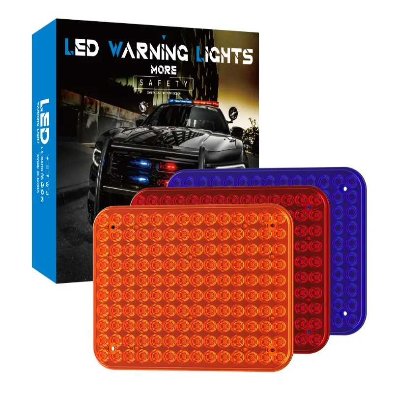 Truck Strobe Light Car LED Warning Light Truck Post Red and Blue Warning Light 12-24V Flashing Two-in-One Yellow LED Tail Lamp