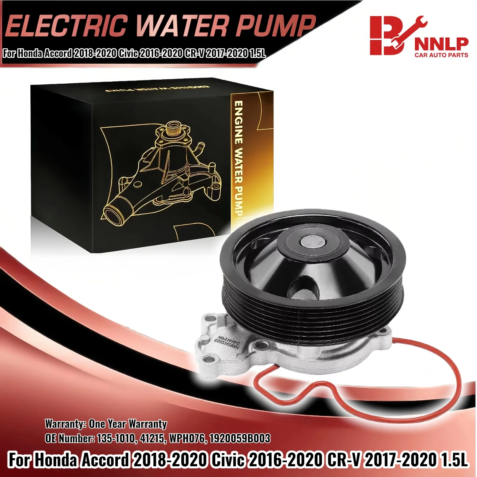 

Engine Water Pump for Honda Civic 2016-2020 Accord 2018-2020 CR-V 2017-2020 1.5L 135-1010, 41215, WPH076, 1920059B003