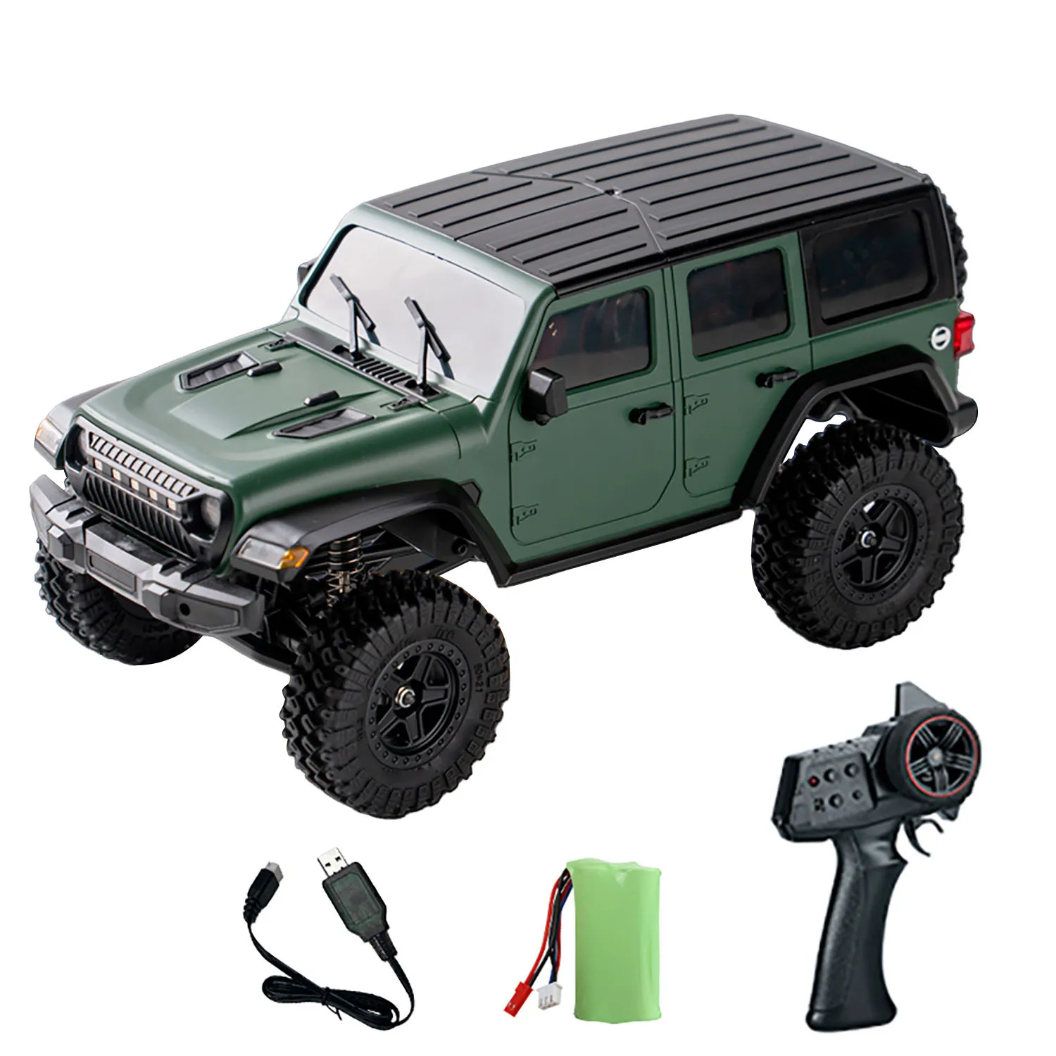 RC Climbing Car 1/18 4WD Simulation Radio Off Road Vehicle C8801 2.4GHz Ready to Go Crawler Brushed Motor Waterproof ESC Toy