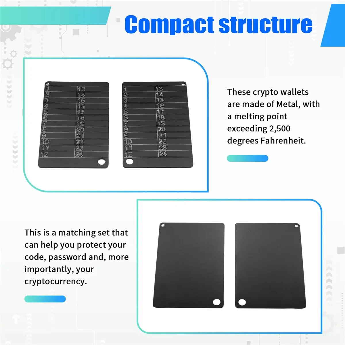 Crypto Wallets Cryptocurrency Wallets for Hardware Cold Backups Seed Storage for Bitcoin Compatible with Bip39 Hardware view 6