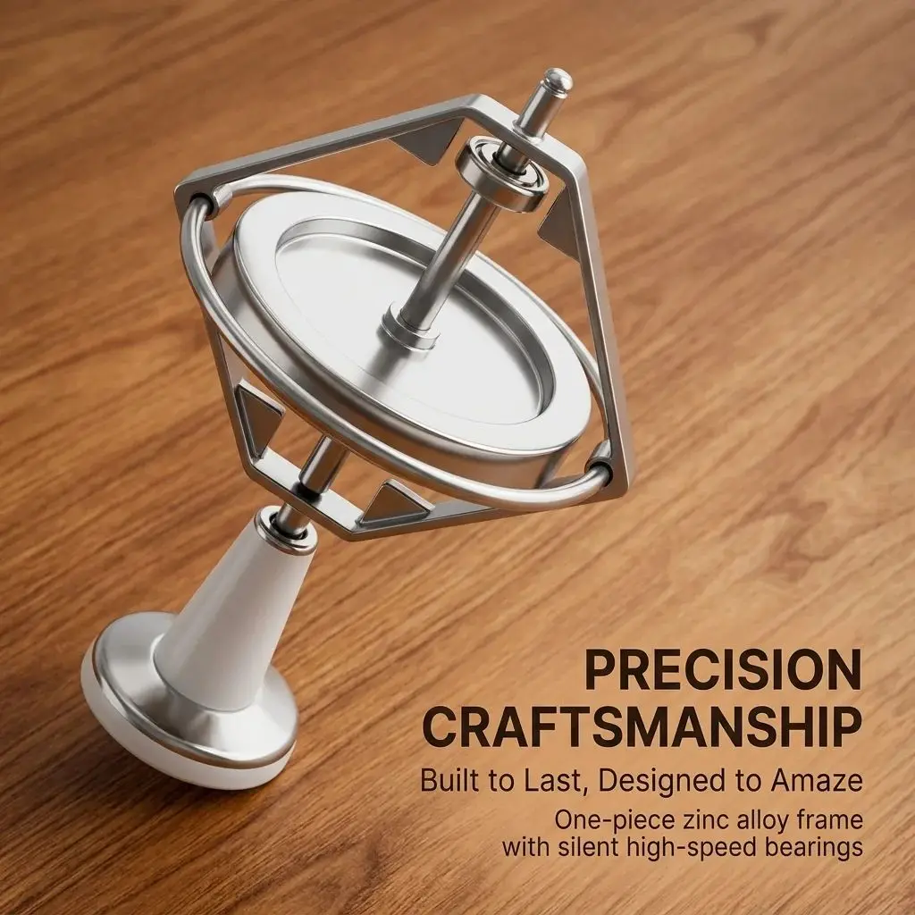 Metal Self Balancing Anti Gravity Finger Gyroscope Spinning Top Physics Educational Desktop Decompression Training Toy Kid GIft