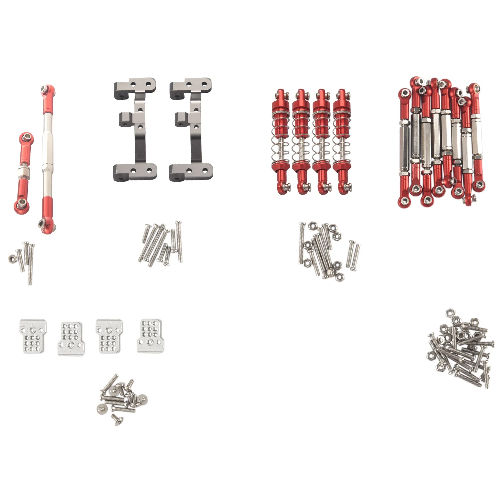 Lien de direction en métal plus récent nervure supports amortisseurs ensemble pour WPL C14 C24 C24-1 1/16 RC voiture mise à niveau pièces, 1