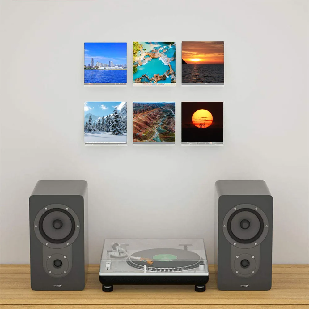 Transparent Acrylic Record CD Storage Rack Vinyl Record Shelf Wall Holder Record Display Shelf Room Decoration 4/7/12 Inches