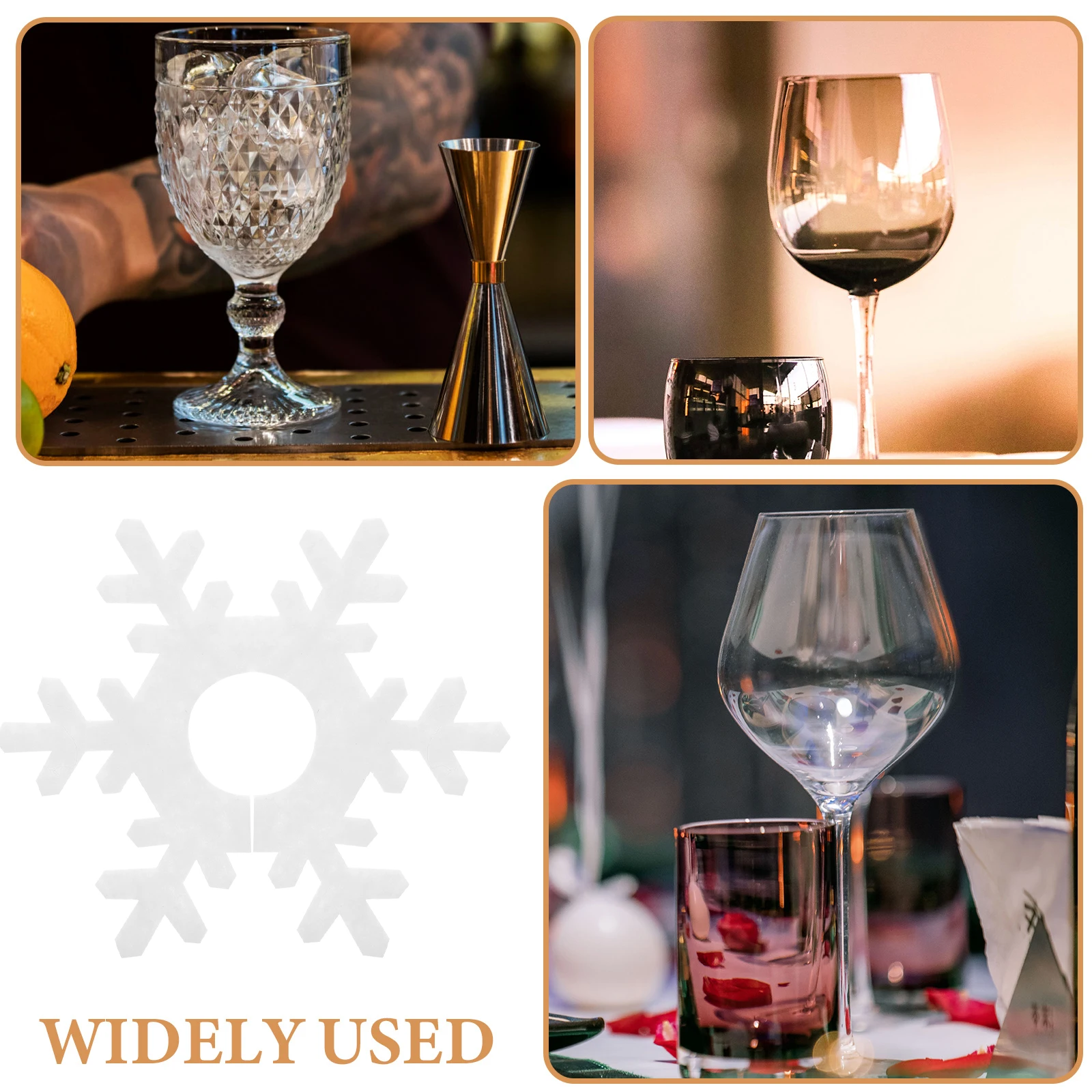 

Decoration Wine Glass Set Christmas Glasses Drinkware Snowflakes Decorations Markers for Drinks Bachelorette