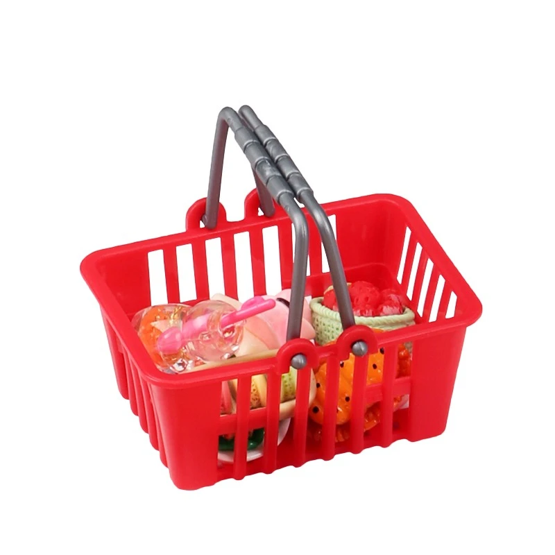 5/10/20pcs Mini Shopping Basket Plastic Miniature Decor Dollhouse Simulation Mini Figures Toys Accessories Storage Baskets Cute