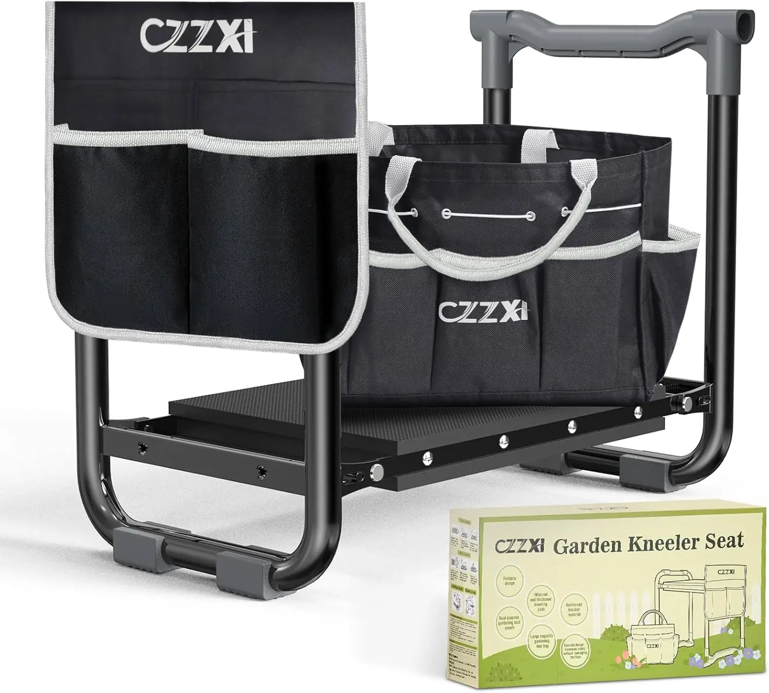 

Heavy Duty Garden Kneeler Seat with Thicker Pad, Tool Pouch & Bag - Ideal for Women and Seniors