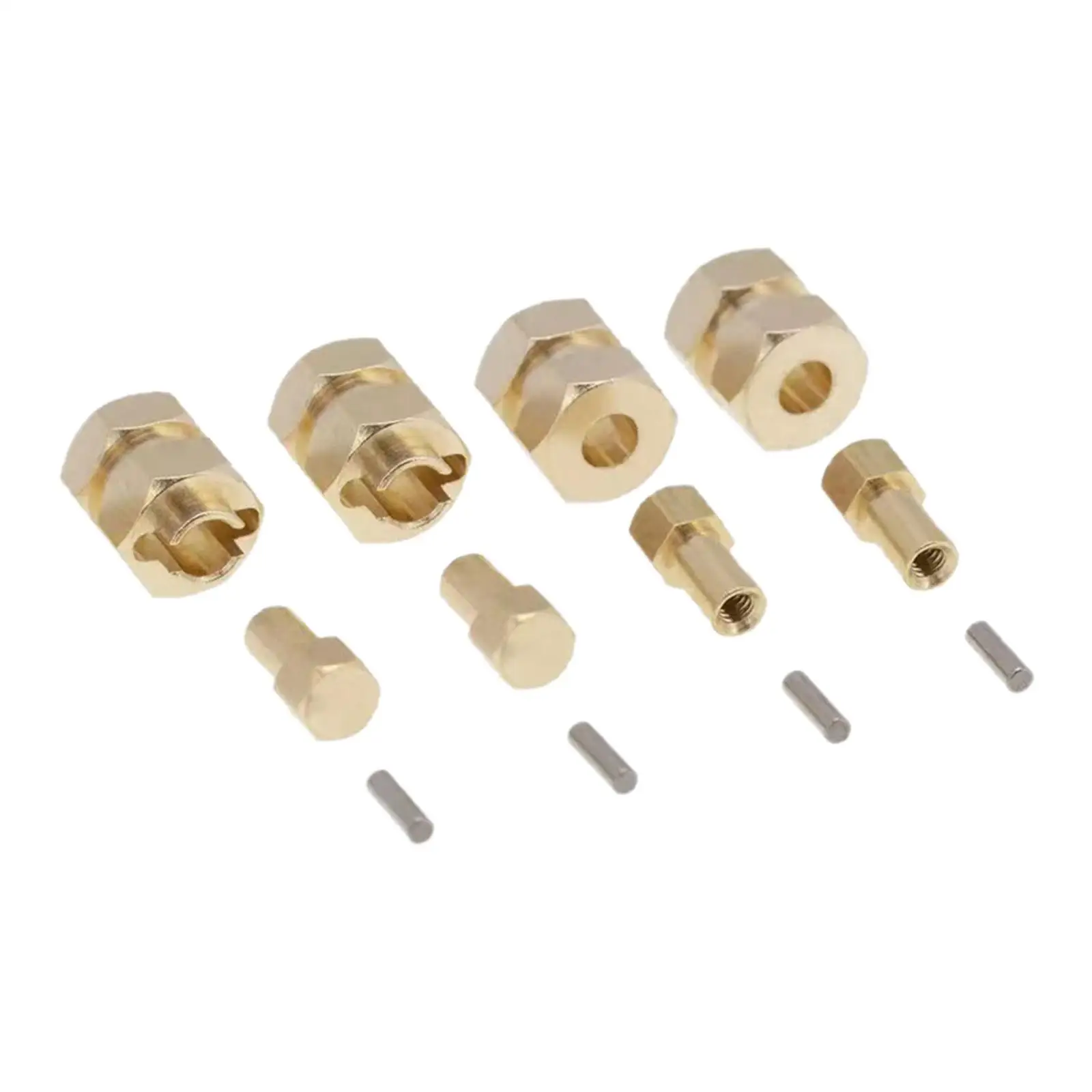 1 Set Extended Brass 7mm Hex Wheel Hubs for AXIAL SCX24 Upgrades