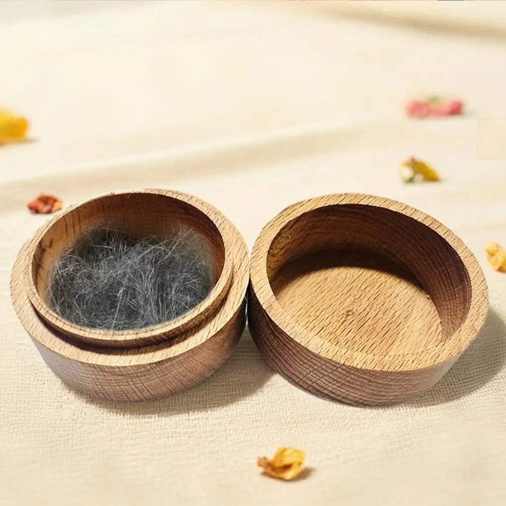 Pet Urn Hair And Memorial Paw Prints Storage Box Natural Solid Wood Compact Portable Keepsake Box for Pet Memories