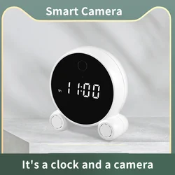 Tuya Wifi Alarm Clock Camera HD 1080P Night Vision Motion Detection Portable Home Security Surveillance Wifi Clock IP Camera