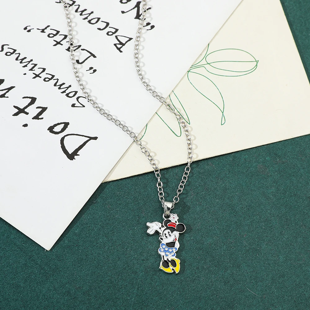 ديزني ميكي ميني ماوس قلادة قلادة عصرية هدية سلسلة الترقوة فتاة حلوة ولطيفة