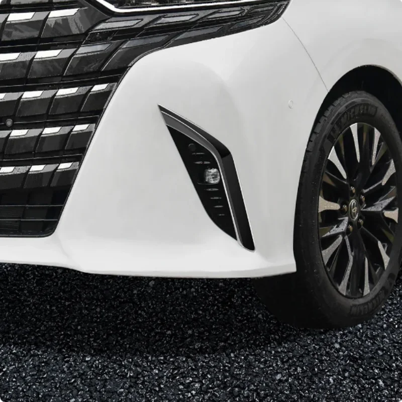 

Fit For Toyota Alphard 2024 2025 ABS black Fog Light Lamp Protector Cover Front Foglight Eyebrow Cover Trim