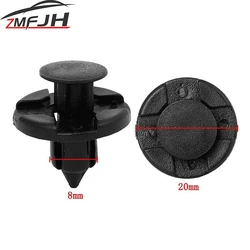 50pcs 8mm Auto Fasteners Rivets Clips Car Bumper Door Panel Fender Liner Clips Retainer for Nissan Car Trim Clips Grills Clips