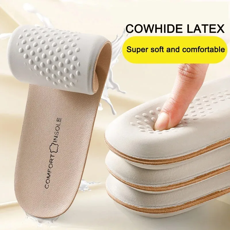 

Leather Latex Sports Insole Cowhide Insoles for Shoes Arch Support Shoe Pads Shock Absorbing Plantar Fasciitis Inserts