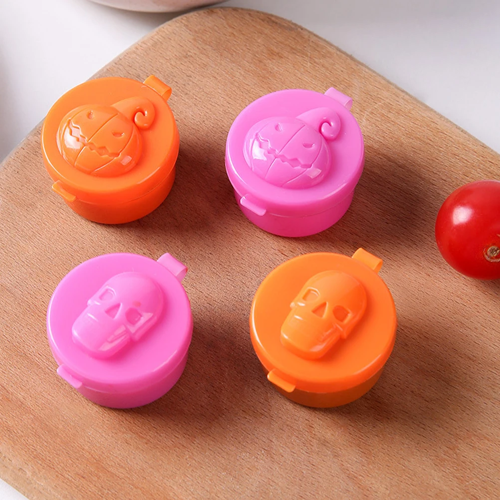 

4pcs Mini Portable Sauce Boxes Reusable Containers for Lunch Food Storage Ketchup Salad Dressing Travel Size LeakProof