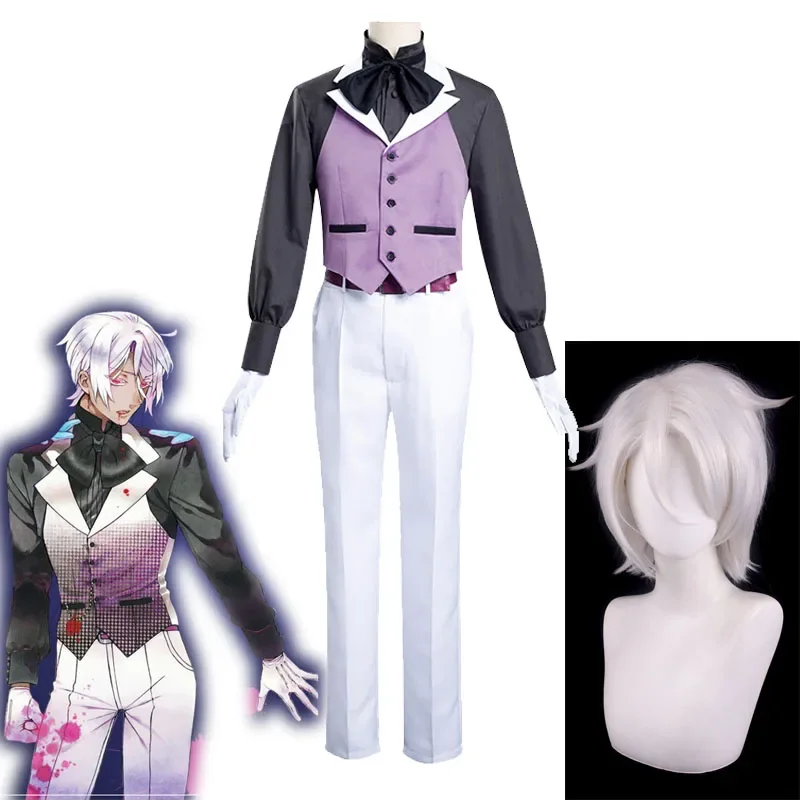 The Case Study of Vanitas Costume Noah Cosplay Adult Uniform Suits Unisex Cos Noah Alchwinster Wig Short Silver Hair