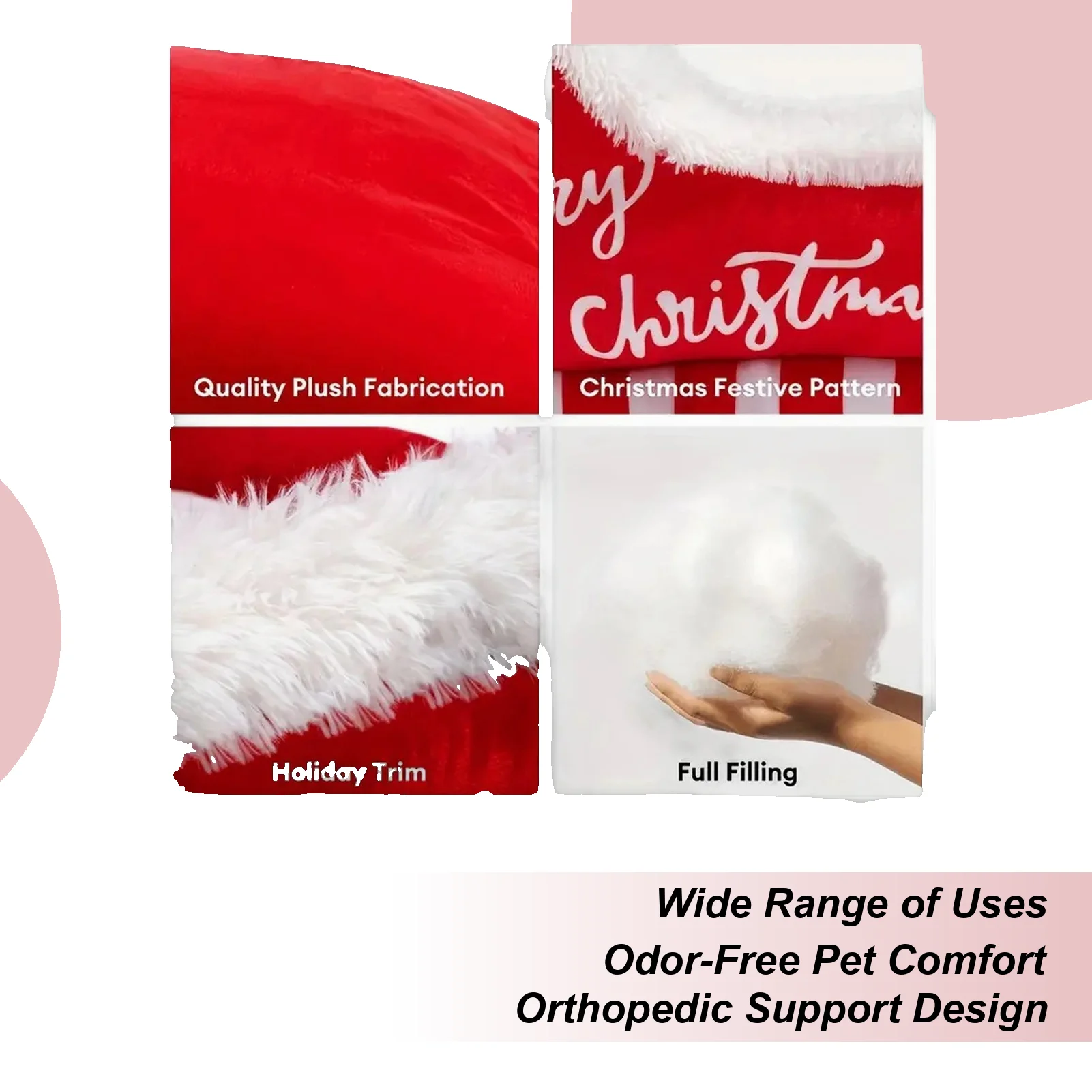 

Рождественская кровать для собаки с нескользящим основанием, теплая подушка, моющаяся кровать для собаки для щенка, зимнее животное, в помещении, на открытом воздухе, автомобильный диван