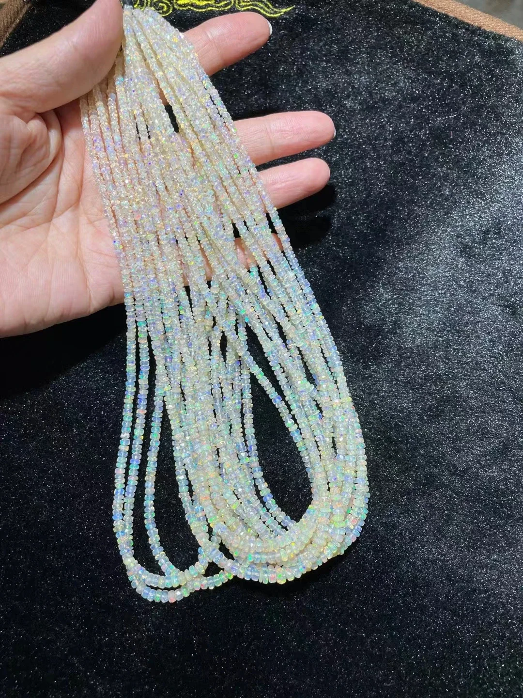 AAA بالجملة أعلى العقيق الاثيوبي الطبيعي Rondelle الأحجار الكريمة فضفاض الخرز لصنع المجوهرات DIY تصميم قلادة سوار للهدايا #5