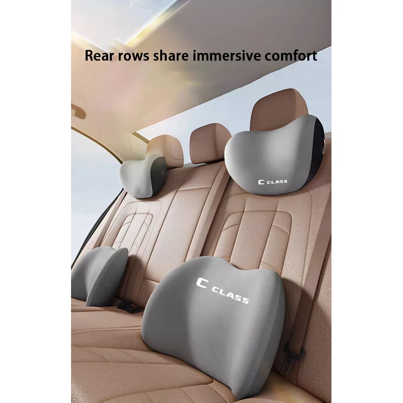 For  Mercedes Benz c class Car Memory Foam Neck Pillow Lumbar Cushion To Relieve Cervical Fatigue Car Headrest Cushion