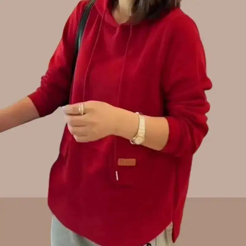 

Women S Sweatshirt Spring And Autumn New Hooded Fashionable Age Reducing Top