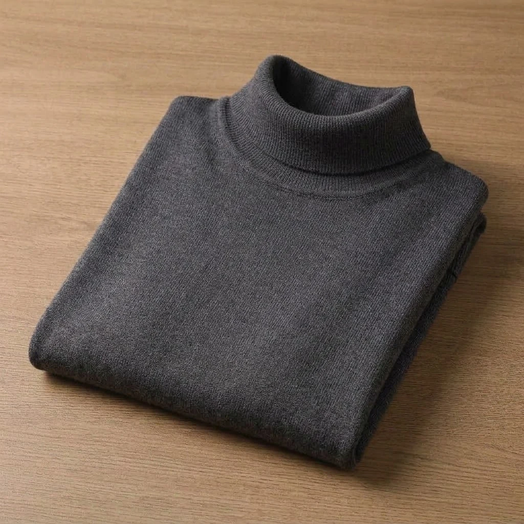 Herren Rollkragenpullover aus Strick, Herbst, lässig, schmal geschnitten, warm, langärmelig, klassische Thermo-Winterkleidung für Herren, Mäntel – Detail 13
