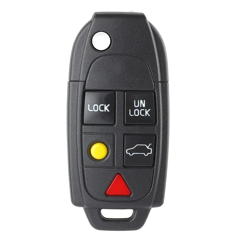 XNRKEY Ersatz Flip Remote Auto Schlüssel Shell Fob für Volvo S4 S60 S80 V70 XC70 XC90 C30 V50 2003-2014 4 + 1 5 taste Schlüssel Fall