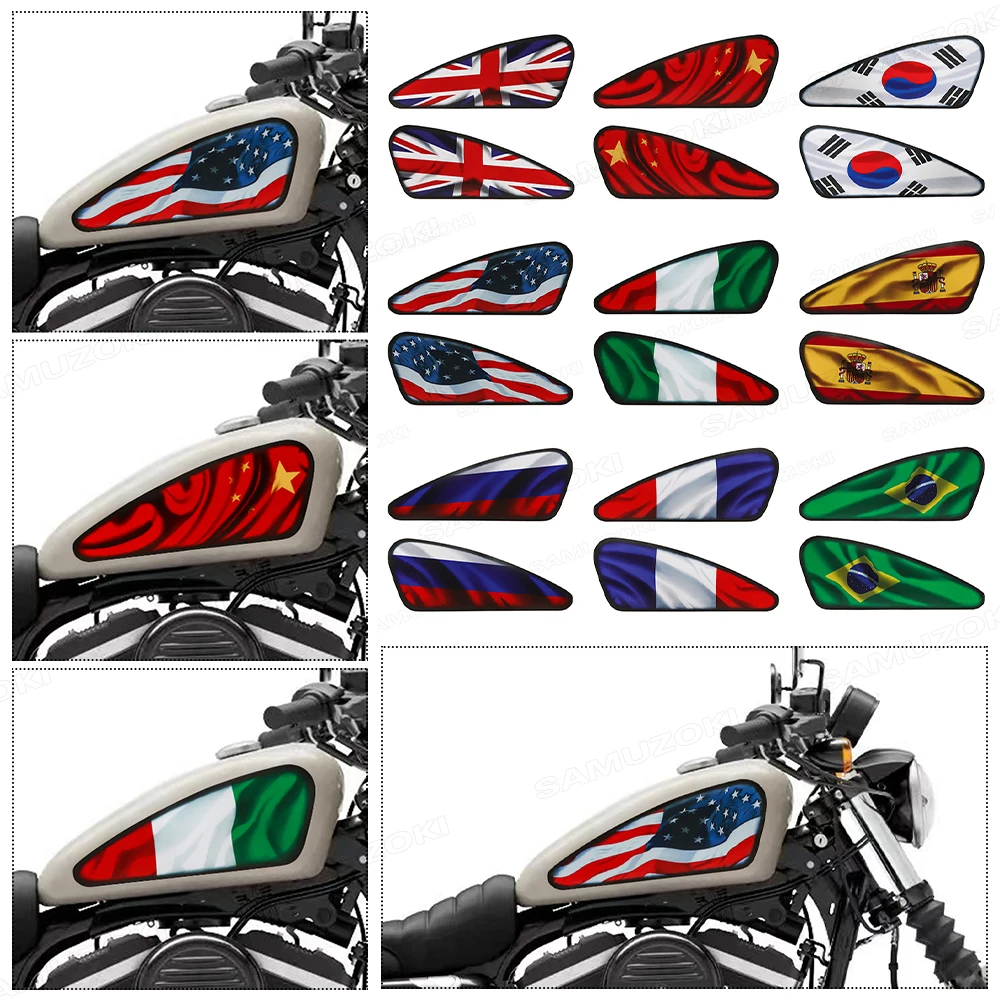 

Motorcycle Fuel Gas Tank Stickers Waterproof Protect Pads Decals for Harley Sportster XL 883 1200 Softail Dyna Bobber