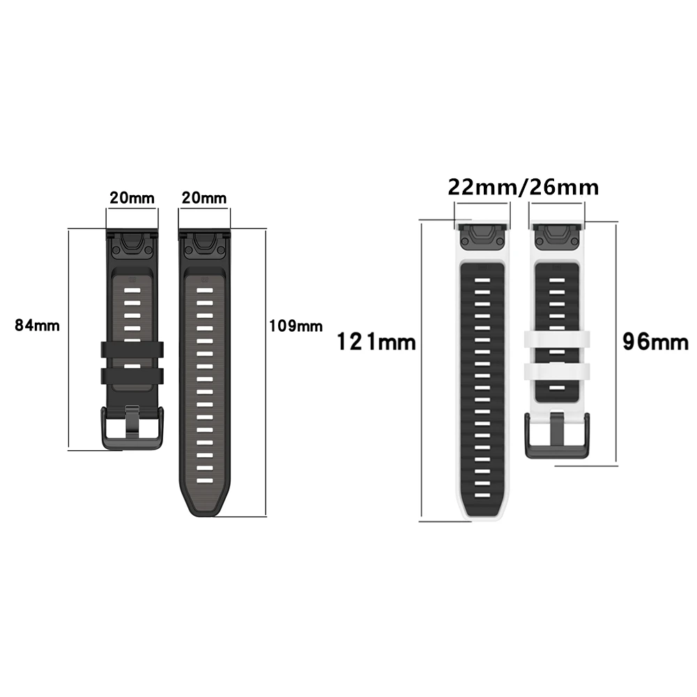 1:1 실리콘 스트랩 퀵핏 팔찌, Fenix8 시계 밴드, Garmin Fenix 8 43mm 47mm 51mm E 7S 7 7X 6S 6 6X Pro 5S 5 5X Enduro3 2