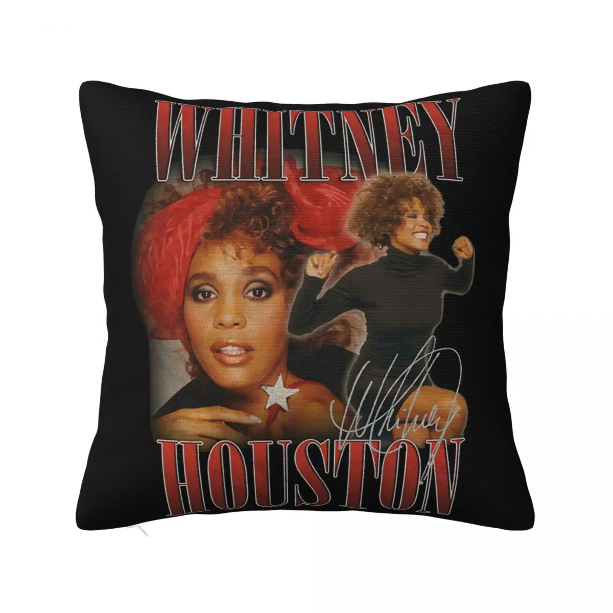 Black Whitney Houston 90S Homage Official Mens Best Selling Humor Graphic Letter High Quanlity Adult Boy Pillow Case