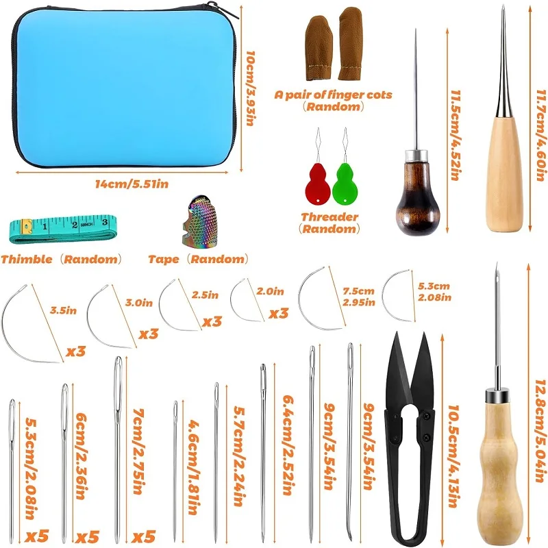 BUDDUR Leather Sewing Tools Kit With Waxed Threads And Finger-cot Hand Sewing Needles DIY Handmade Craft Accessories Set