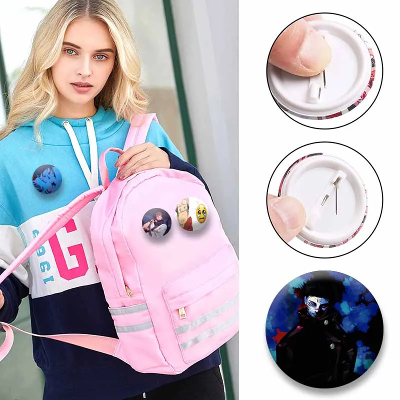Ryomen Sukuna Anime Enamel Pins Cartoon Role Cosplay Badges Funny Snap-in Brooch Backpack Clothes Decor Accessories Jewelry Gift